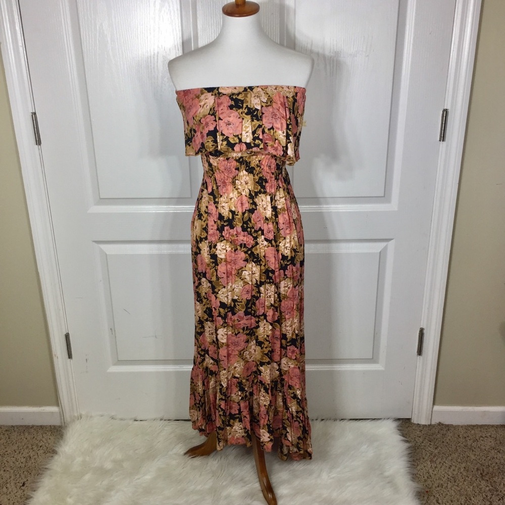 J. Jordan Ruffle Floral Maxi Dress New With Tags